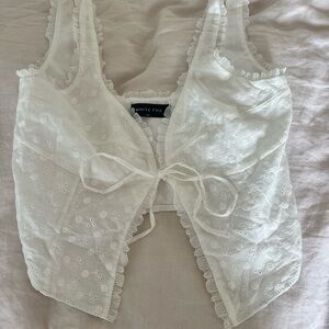 White Fox Boutique White Lace Crop Top